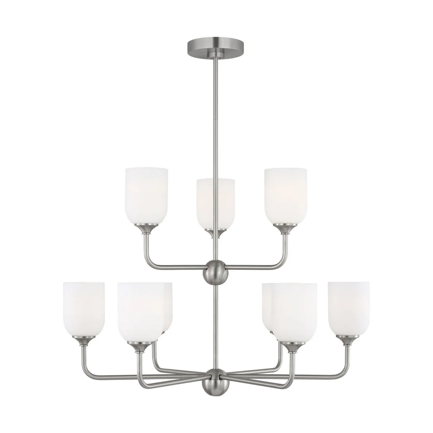 Emile 9-Light Chandelier in Brushed Steel
