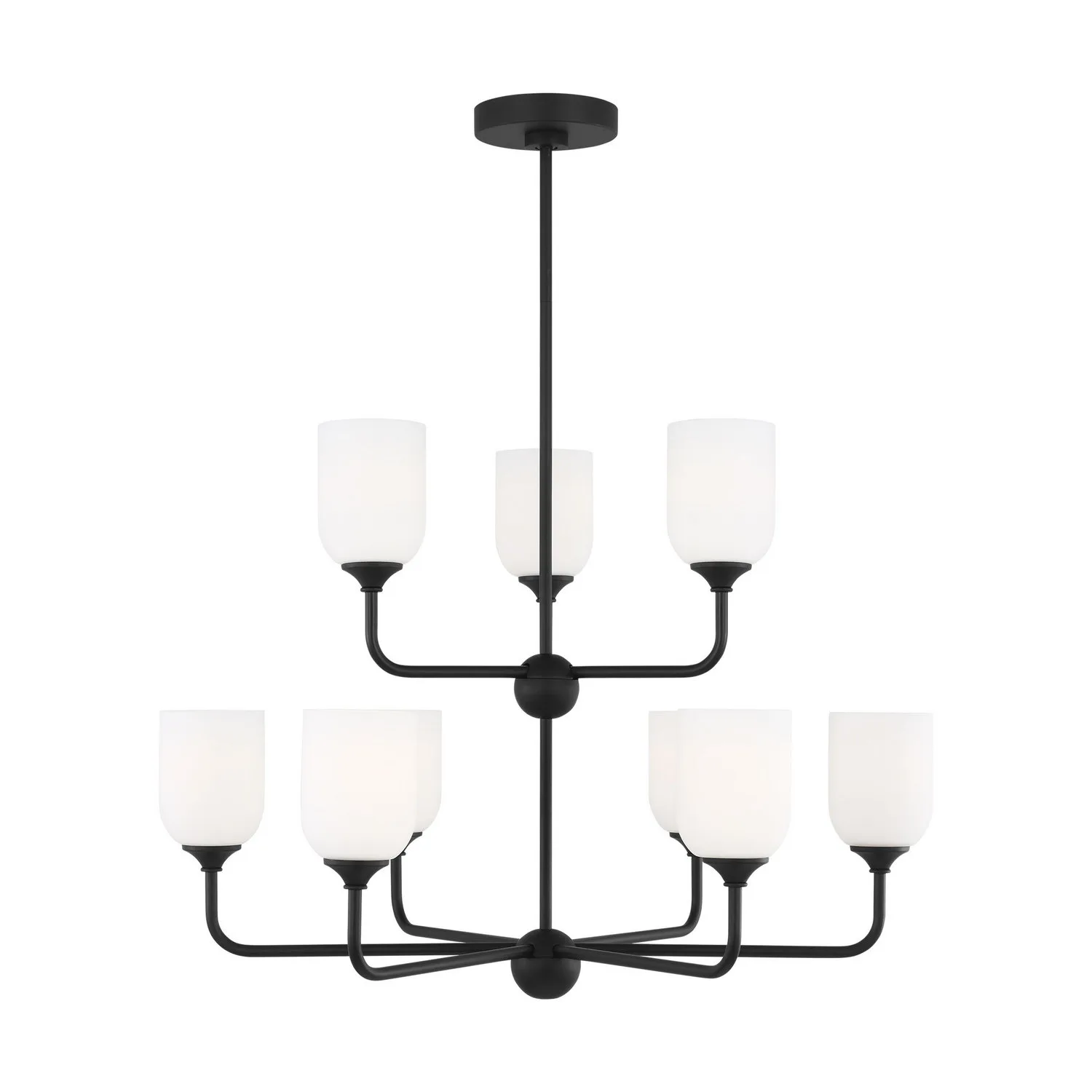 Emile 9-Light Chandelier in Midnight Black