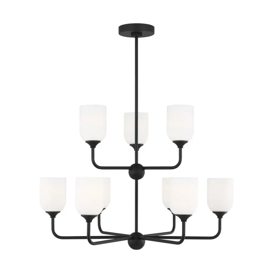 Emile 9-Light Chandelier in Midnight Black
