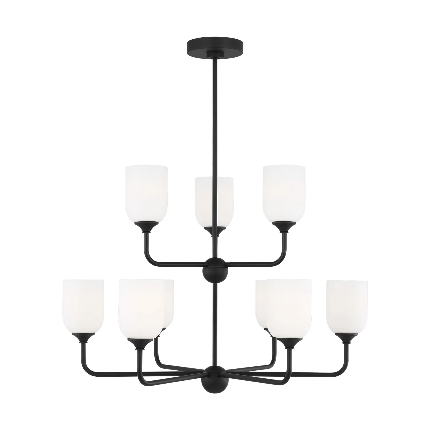 Emile 9-Light Chandelier in Midnight Black