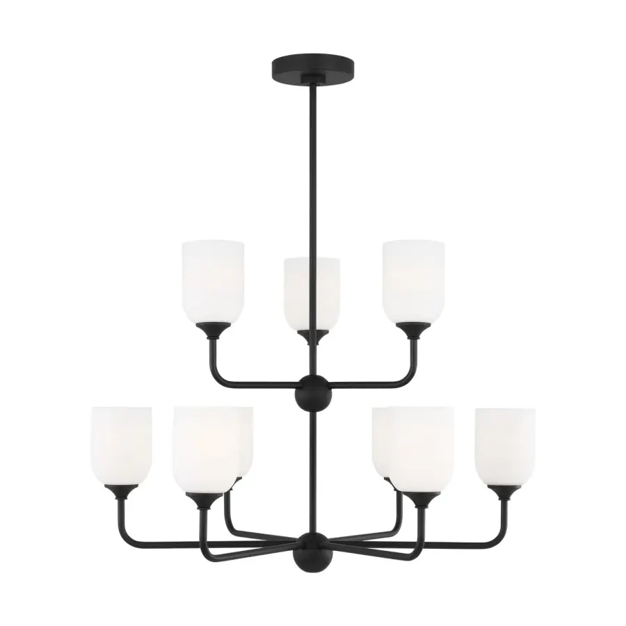 Emile 9-Light Chandelier in Midnight Black