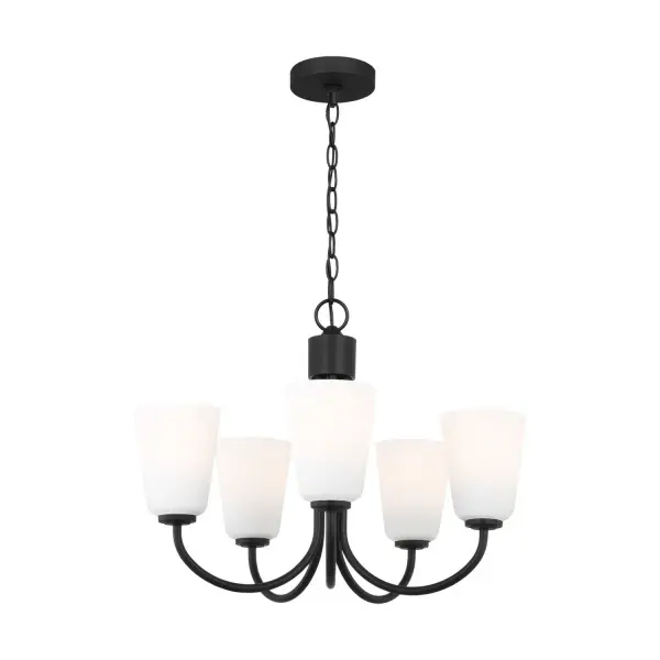 Collection: Miles Rooms: Dining Room,Entry Room/Hallway,Living Room Finish: Midnight Black Glass: Etched white Width: 21.00" Height: 17.38" Length: 21.00" Weight: 10.56 lb Chain: 72" Wire: 120" Black Canopy: D:5'', H:0.75'',Round Number of Bulbs: 5 Maximum Wattage: 100.00 W Bulb Type: A19 Bulb Base: Medium Voltage: 120.00 V Material: Steel Country of Origin: Vietnam Safety Listing: cETL Safety Rating: Damp Title 24 Spec Sheet Instructions
