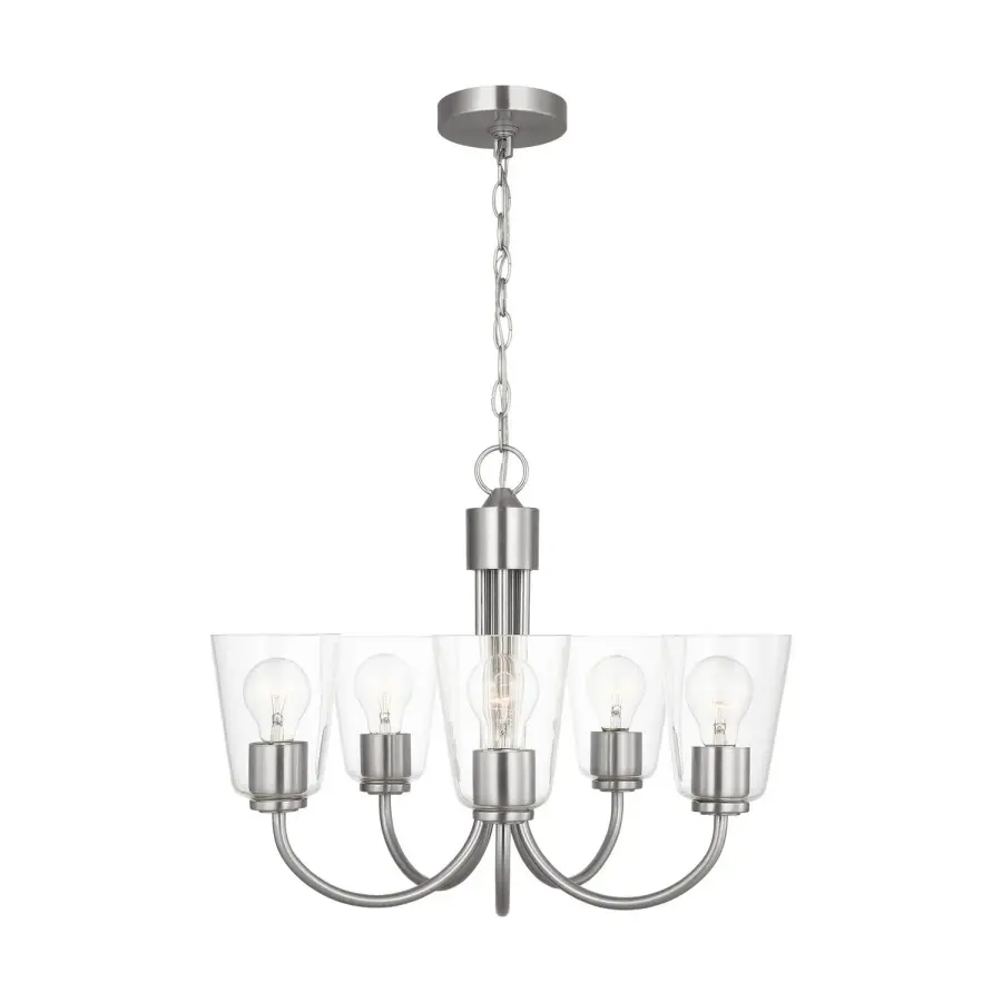 Miles 5-Light Chandelier in Brushed Nickel