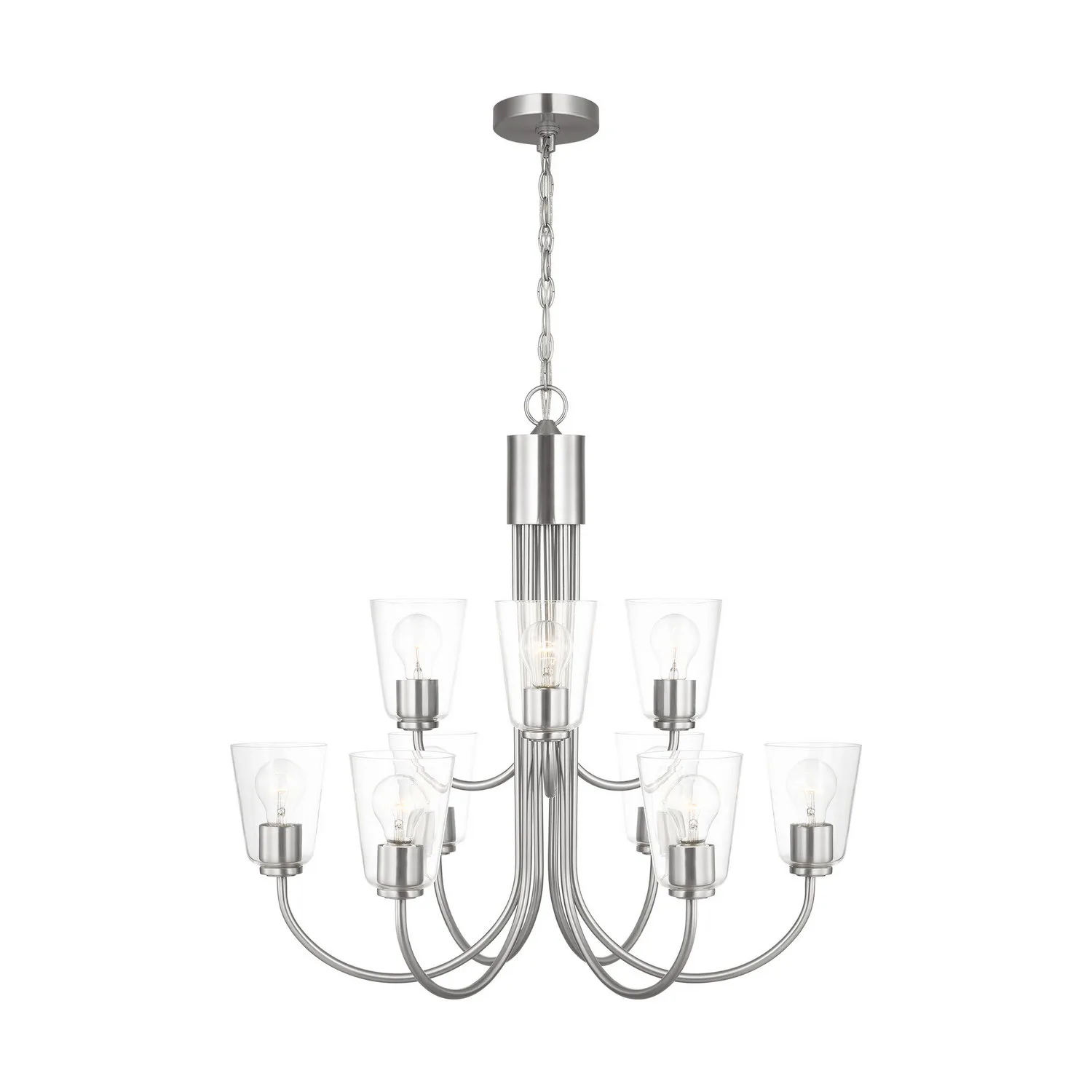 Miles 9-Light Chandelier in Brushed Nickel