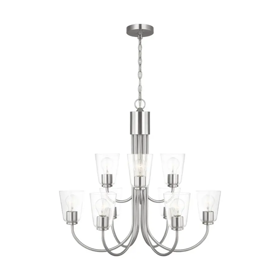 Miles 9-Light Chandelier in Brushed Nickel