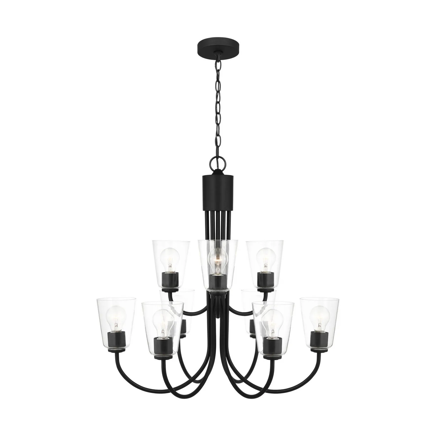 Miles 9-Light Chandelier in Midnight Black
