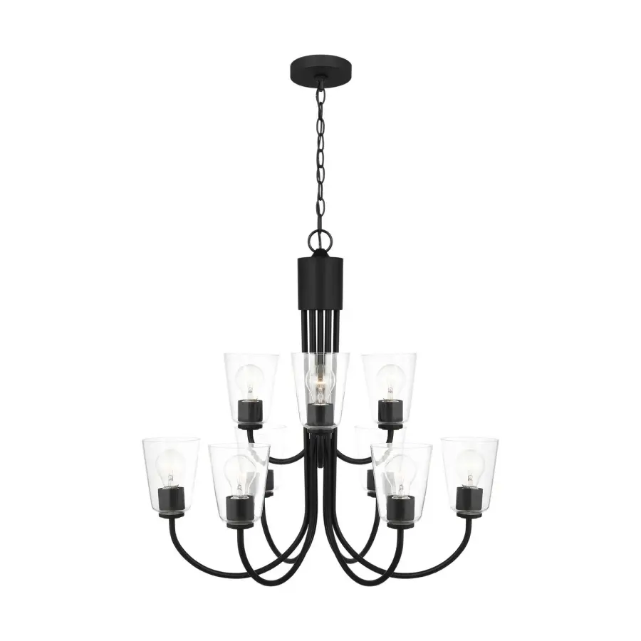 Miles 9-Light Chandelier in Midnight Black