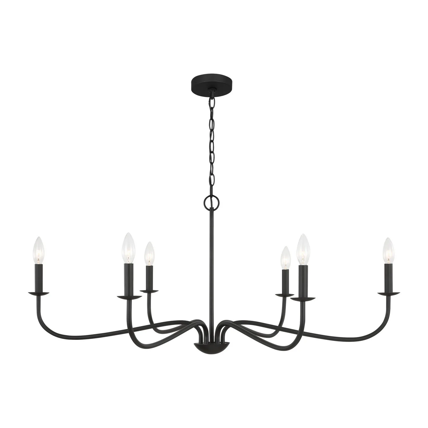 Abells Six Light Chandelier in Midnight Black