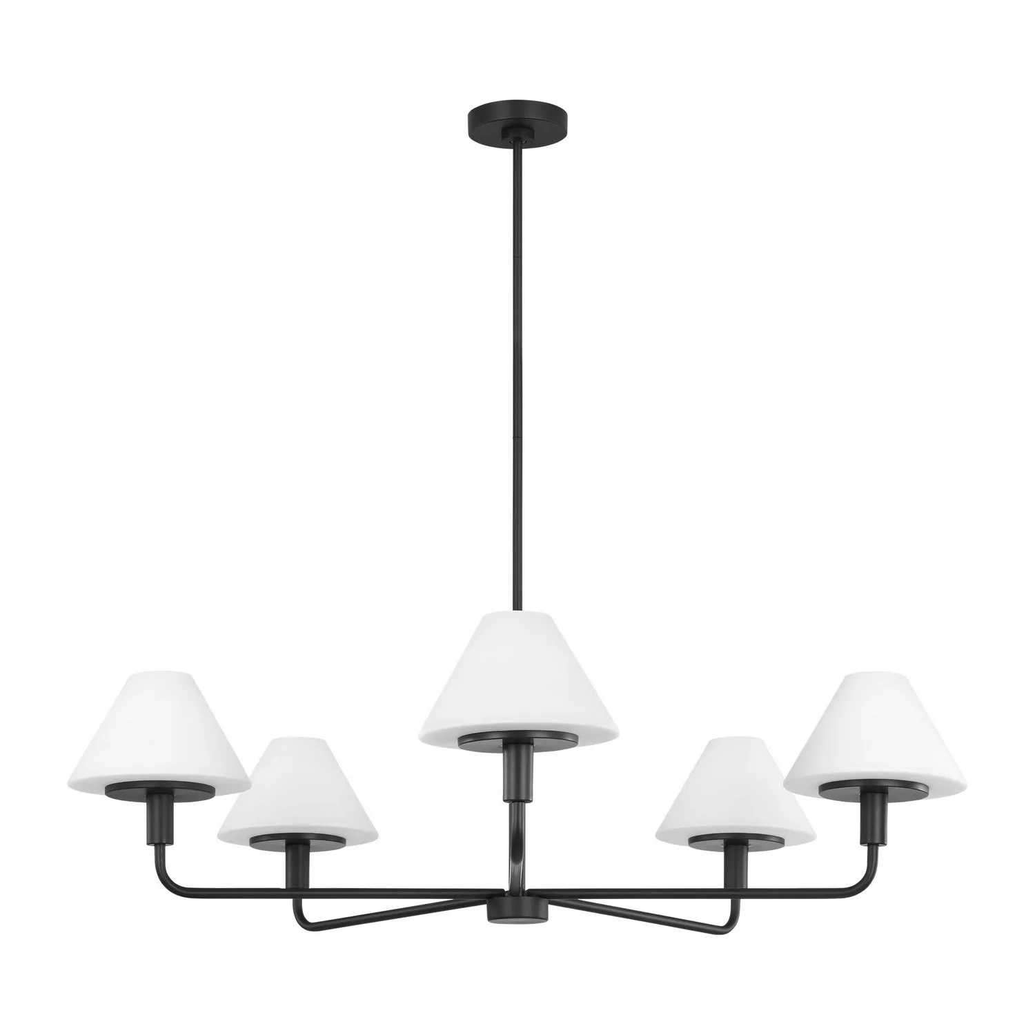 Mendota Five Light Chandelier in Midnight Black