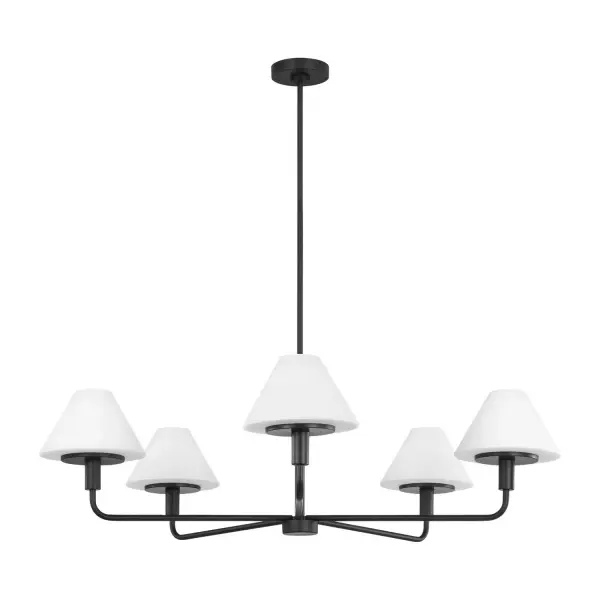 Mendota Five Light Chandelier in Midnight Black