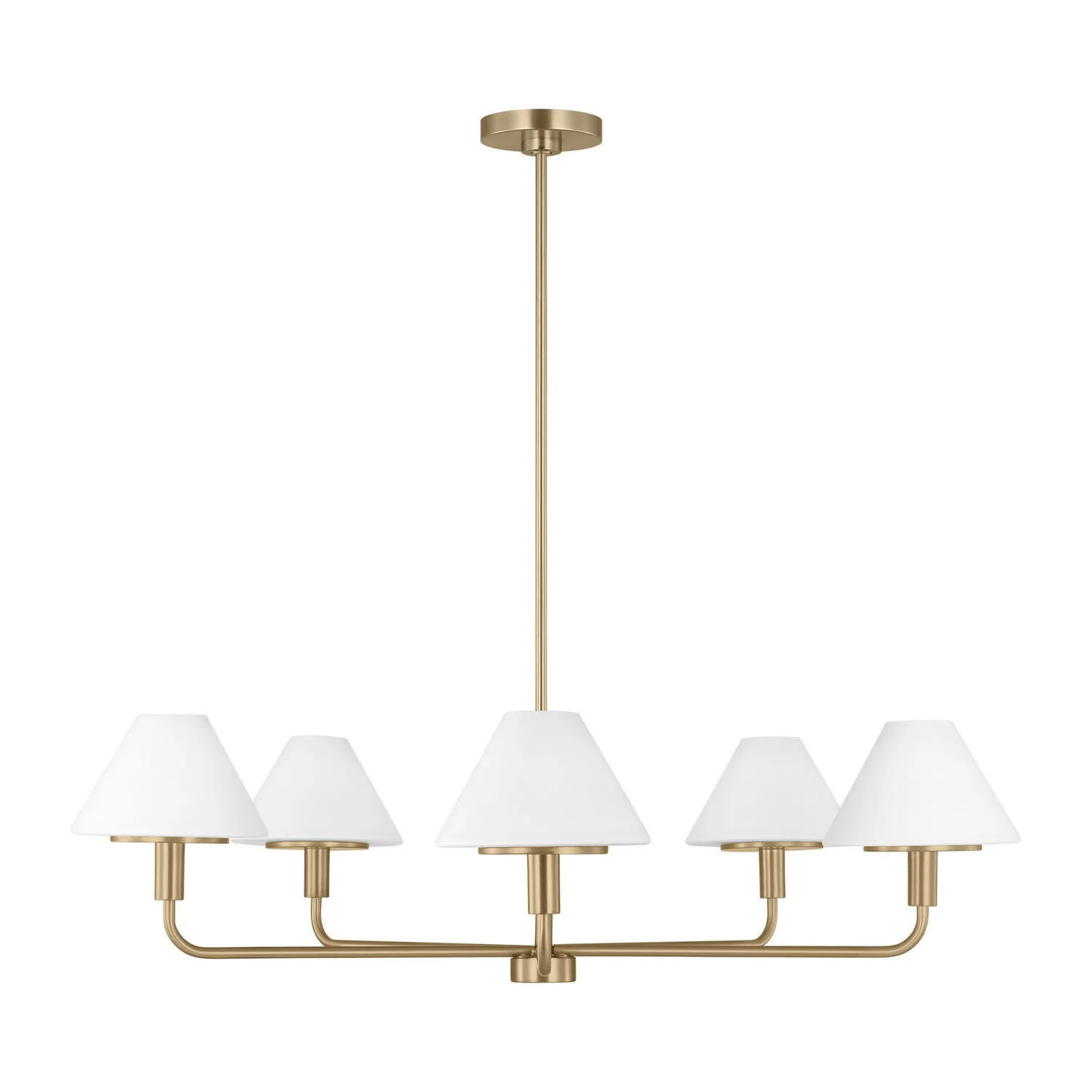Mendota Five Light Chandelier in Satin Brass