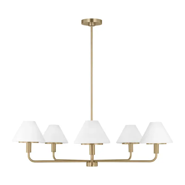 Mendota Five Light Chandelier in Satin Brass