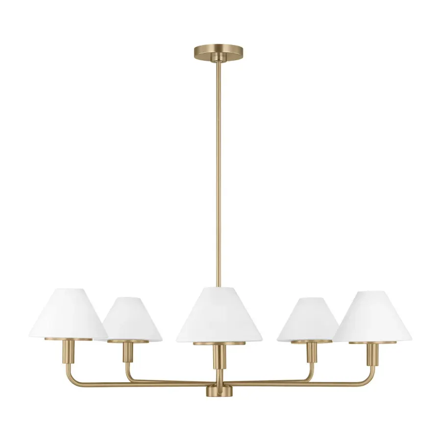 Mendota Five Light Chandelier in Satin Brass