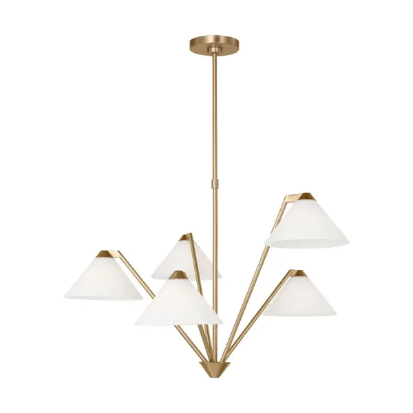 Collection: Werley Rooms: Dining Room,Entry Room/Hallway,Living Room Finish: Satin Brass Glass: Milk Width: 30.38" Height: 21.25" Length: 31.50" Weight: 9.90 lb Wire: 144" Clear Silver Rod: (3) 12",(1) 6" Canopy: D:5.5'' H:0.875'' Round Number of Bulbs: 5 Maximum Wattage: 60.00 W Bulb Type: G16 Bulb Base: Candelabra Voltage: 120.00 V Material: Steel Country of Origin: Vietnam Safety Listing: cETL Safety Rating: Damp Title 24 Spec Sheet Instructions