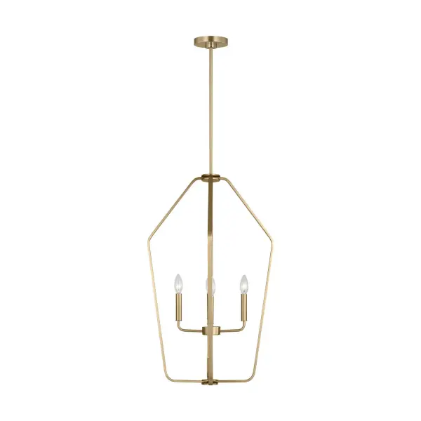 Collection: Kennan Rooms: Dining Room,Entry Room/Hallway,Living Room Finish: Satin Brass Width: 18.88" Height: 30.88" Length: 18.88" Weight: 6.82 lb Wire: 120" Clear Silver Rod: (3) 12",(1) 6" Canopy: D:5'',H:.125'',Round Number of Bulbs: 4 Maximum Wattage: 60.00 W Bulb Type: B10 Torpedo Bulb Base: Candelabra Voltage: 120.00 V Material: Steel Country of Origin: Vietnam Safety Listing: cETL Safety Rating: Damp Title 24 Spec Sheet Instructions