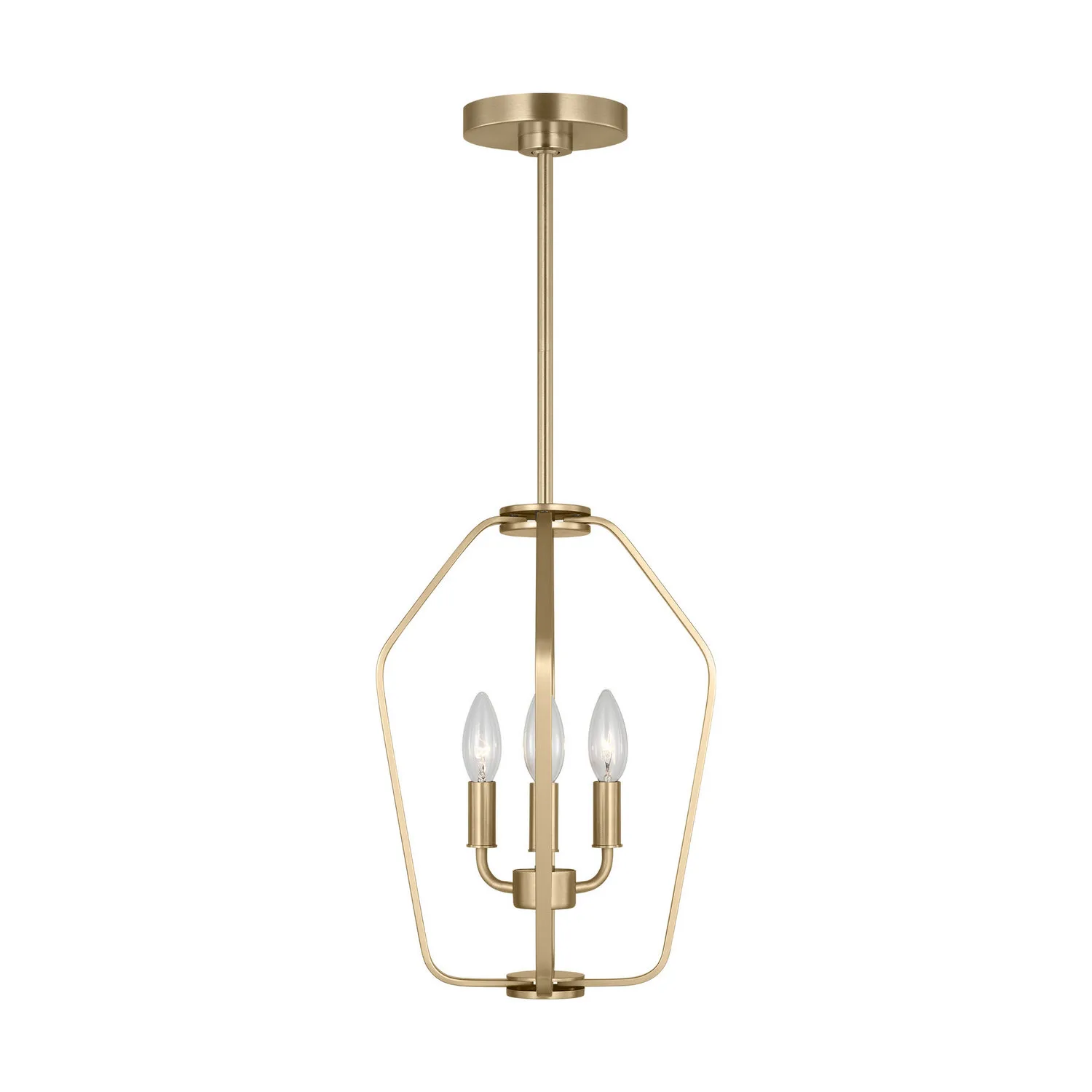 Kennan Three Light Chandelier in Satin Brass