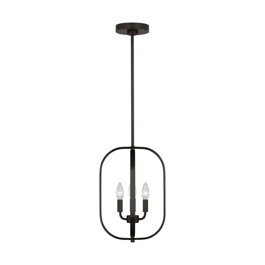 Loretto Three Light Chandelier in Midnight Black