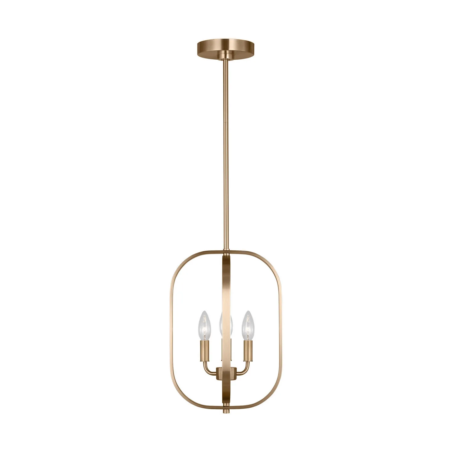 Loretto Three Light Chandelier in Satin Brass