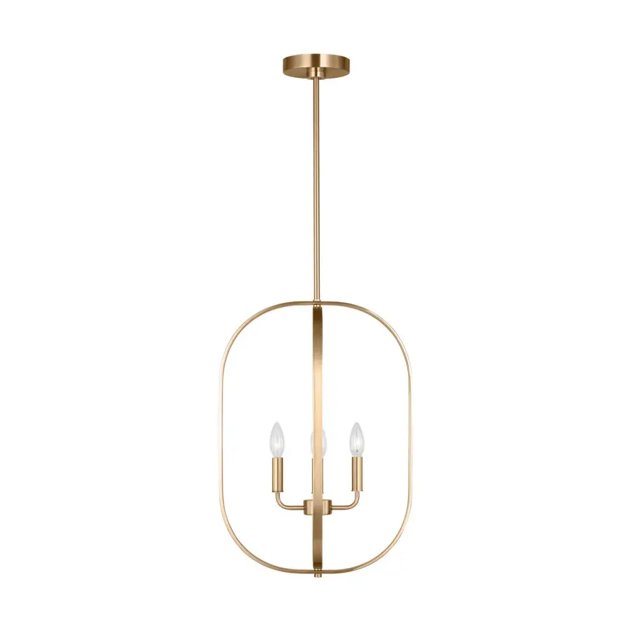 Loretto Four Light Chandelier in Satin Brass