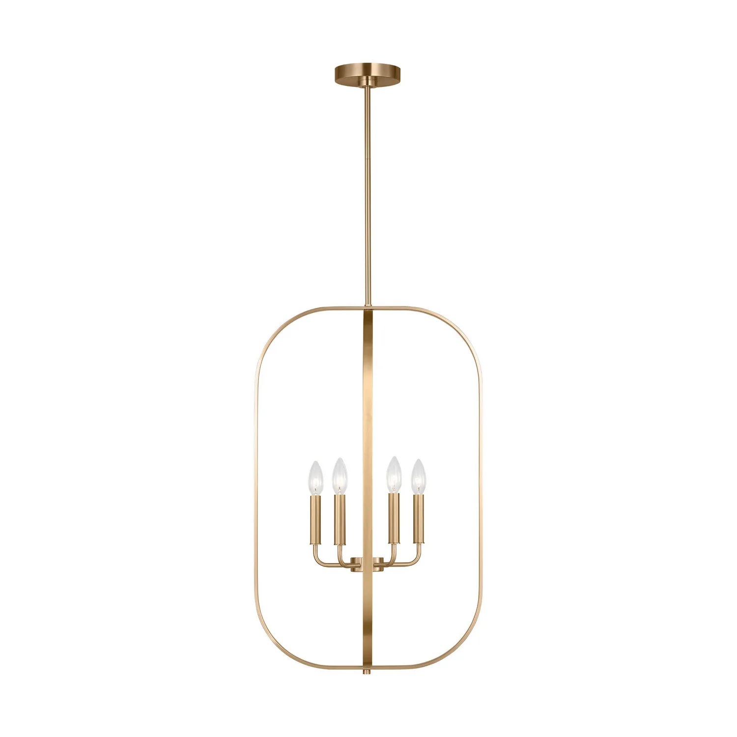 Loretto Six Light Chandelier in Satin Brass