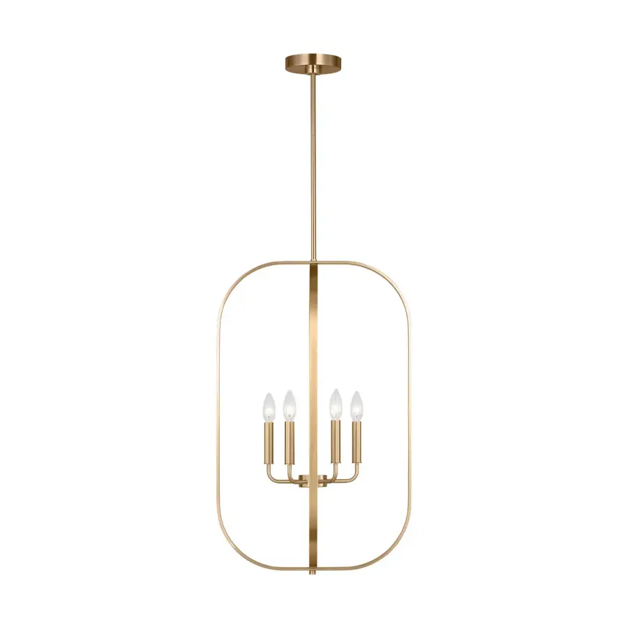 Loretto Six Light Chandelier in Satin Brass