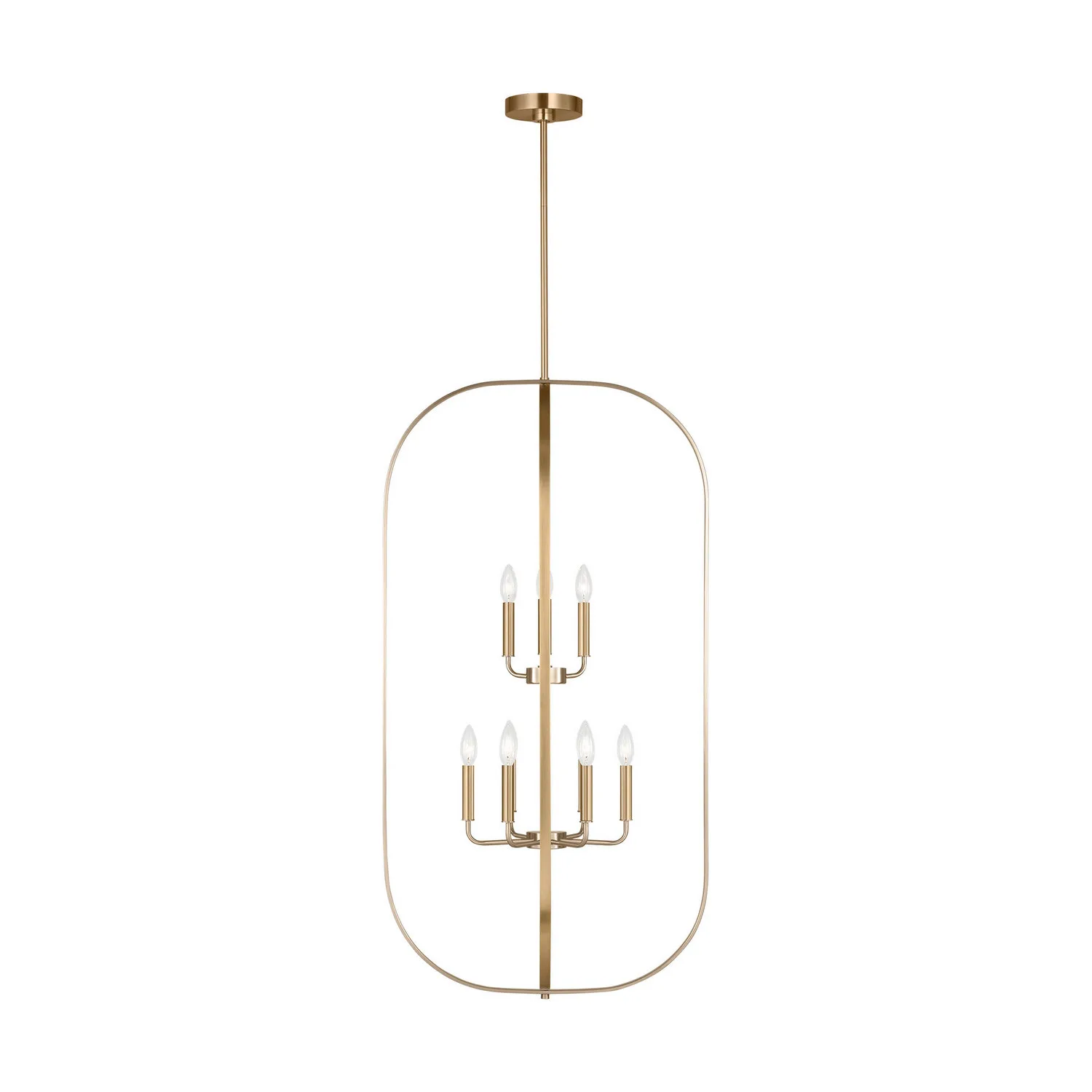 Loretto Nine Light Chandelier in Satin Brass