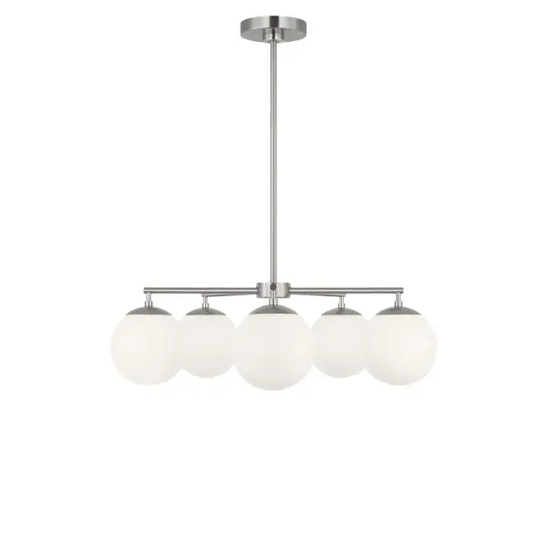 Collection: Nube Rooms: Dining Room, Entry Room/Hallway, Kitchen Finish: Brushed Nickel Glass: Clear White Glass Width: 26.00" Height: 7.75" Length: 26.00" Weight: 7.00 lb Rod: (3) 6", (1) 12" Canopy: D:5" H:0.88" Round Number of Bulbs: 5 Maximum Wattage: 60.00 W Bulb Type: B11 Bulb Base: E12 Voltage: 120.00 V Material: Steel Country of Origin: Vietnam Safety Listing: ETL Safety Rating: DAMP Spec Sheet