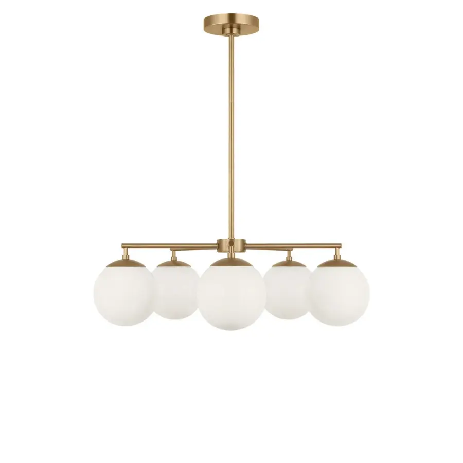 Nube Five Light Chandelier in Satin Brass