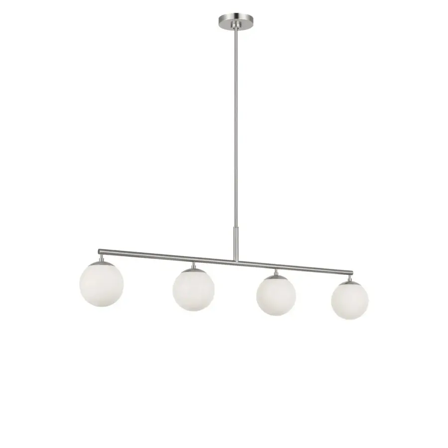 Nube 4-Light Linear Chandelier in Brushed Nickel