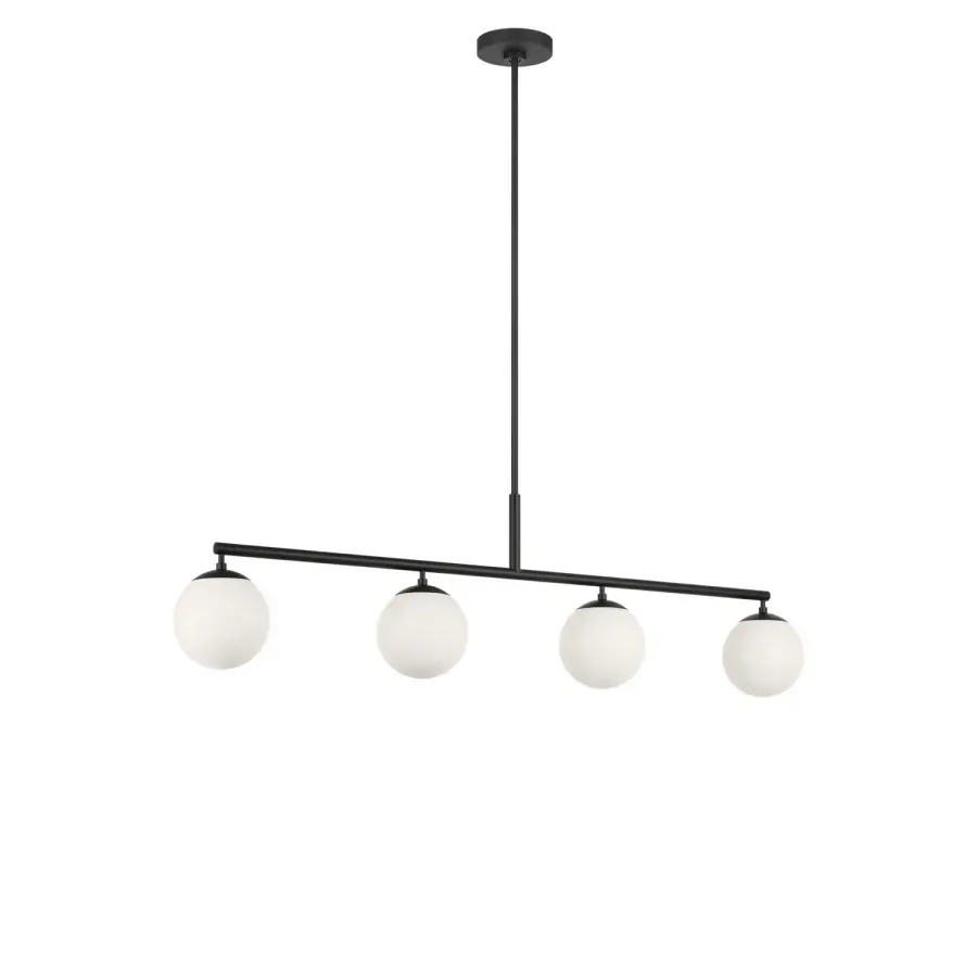 Nube 4-Light Linear Chandelier in Midnight Black