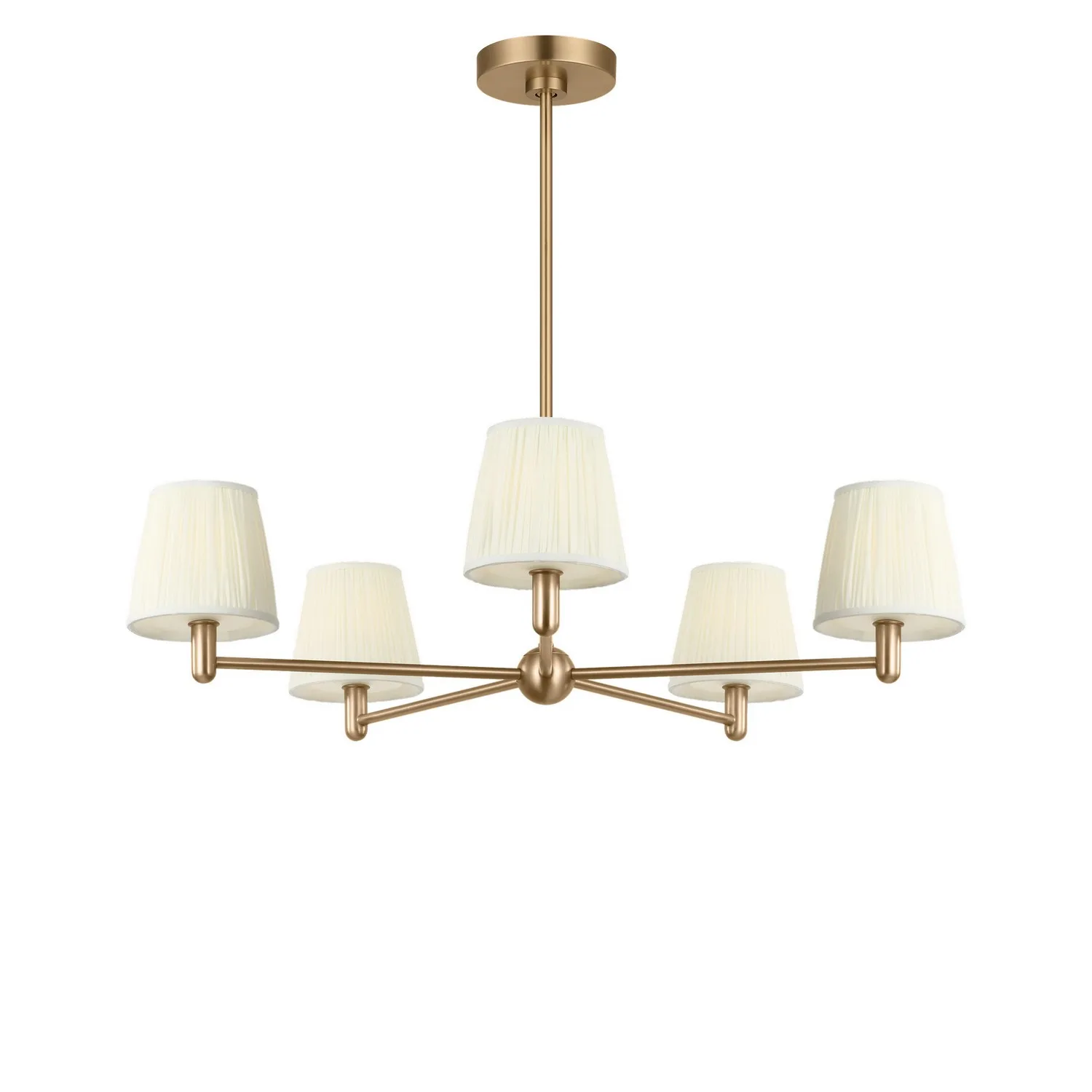 Vilera Five Light Chandelier in Satin Brass
