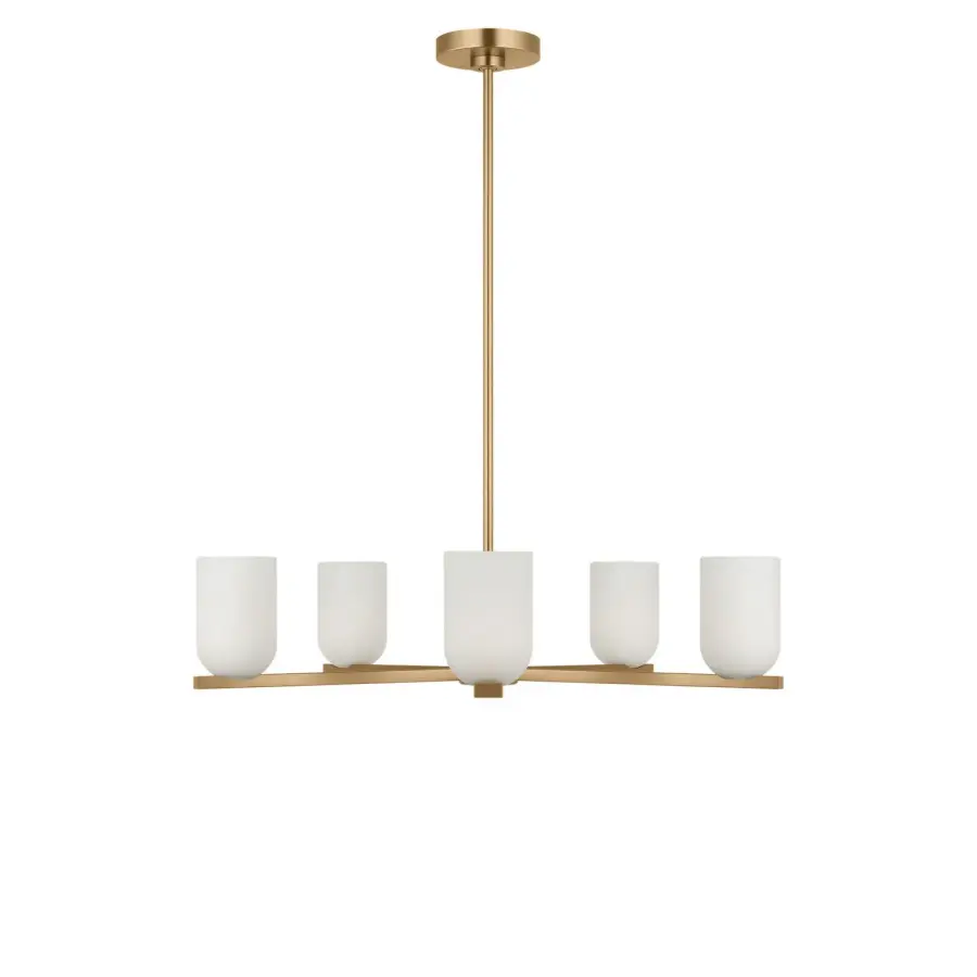 Neblina Five Light Chandelier in Satin Brass