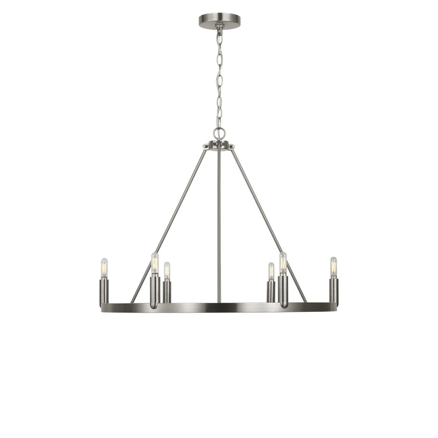 Mirla Six Light Chandelier in Brushed Nickel