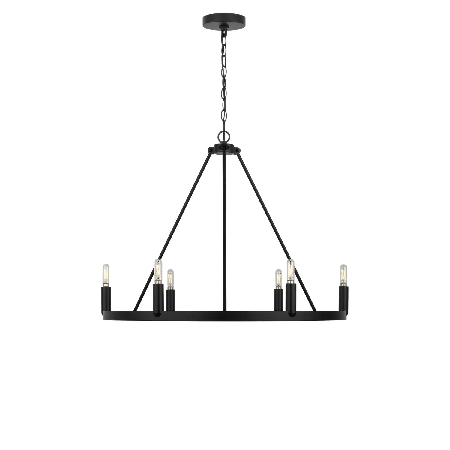 Mirla Six Light Chandelier in Midnight Black