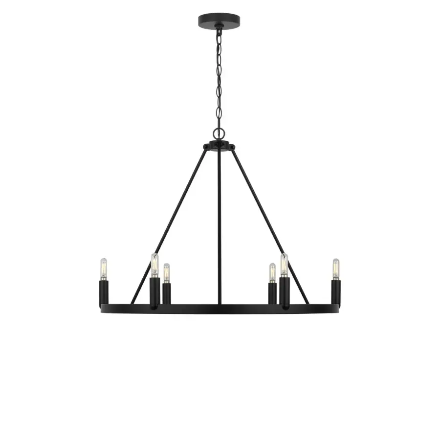 Mirla 6-Light Chandelier in Midnight Black