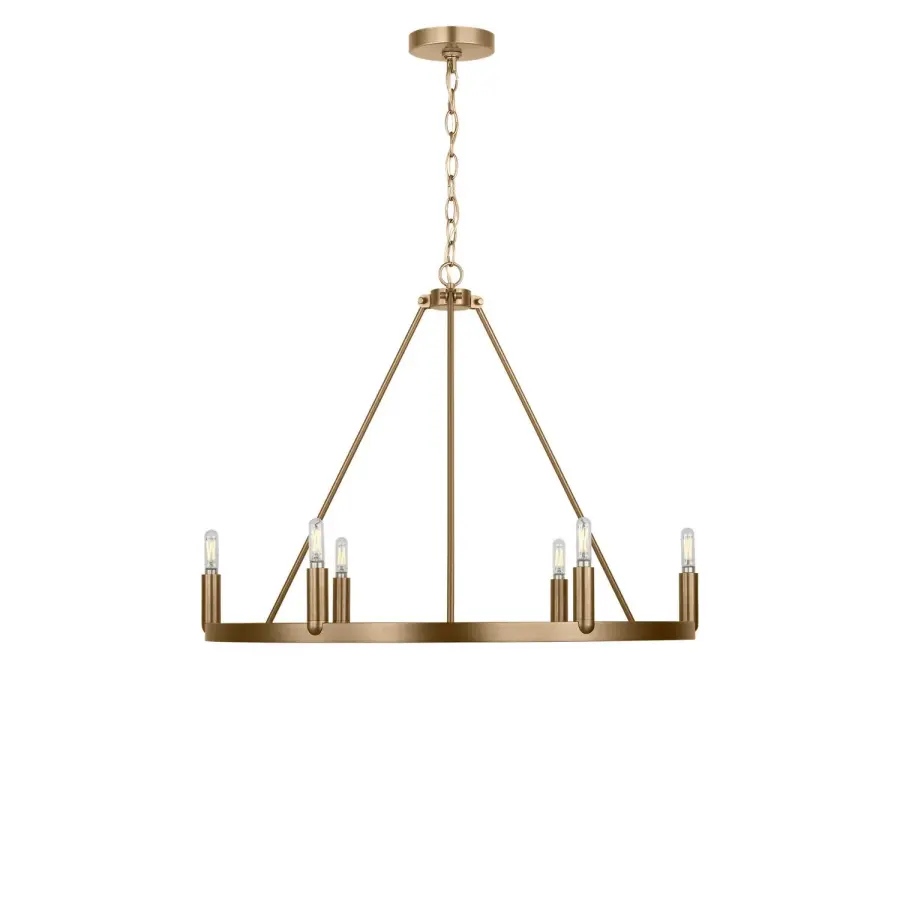 Mirla 6-Light Chandelier in Satin Brass