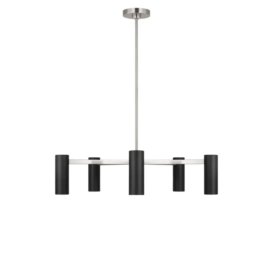 Zentro 5-Light Chandelier in Brushed Nickel