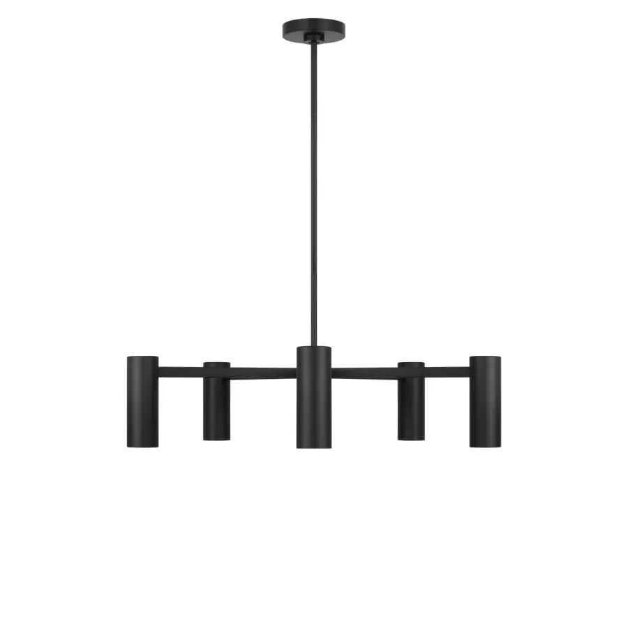 Zentro Five Light Chandelier in Midnight Black