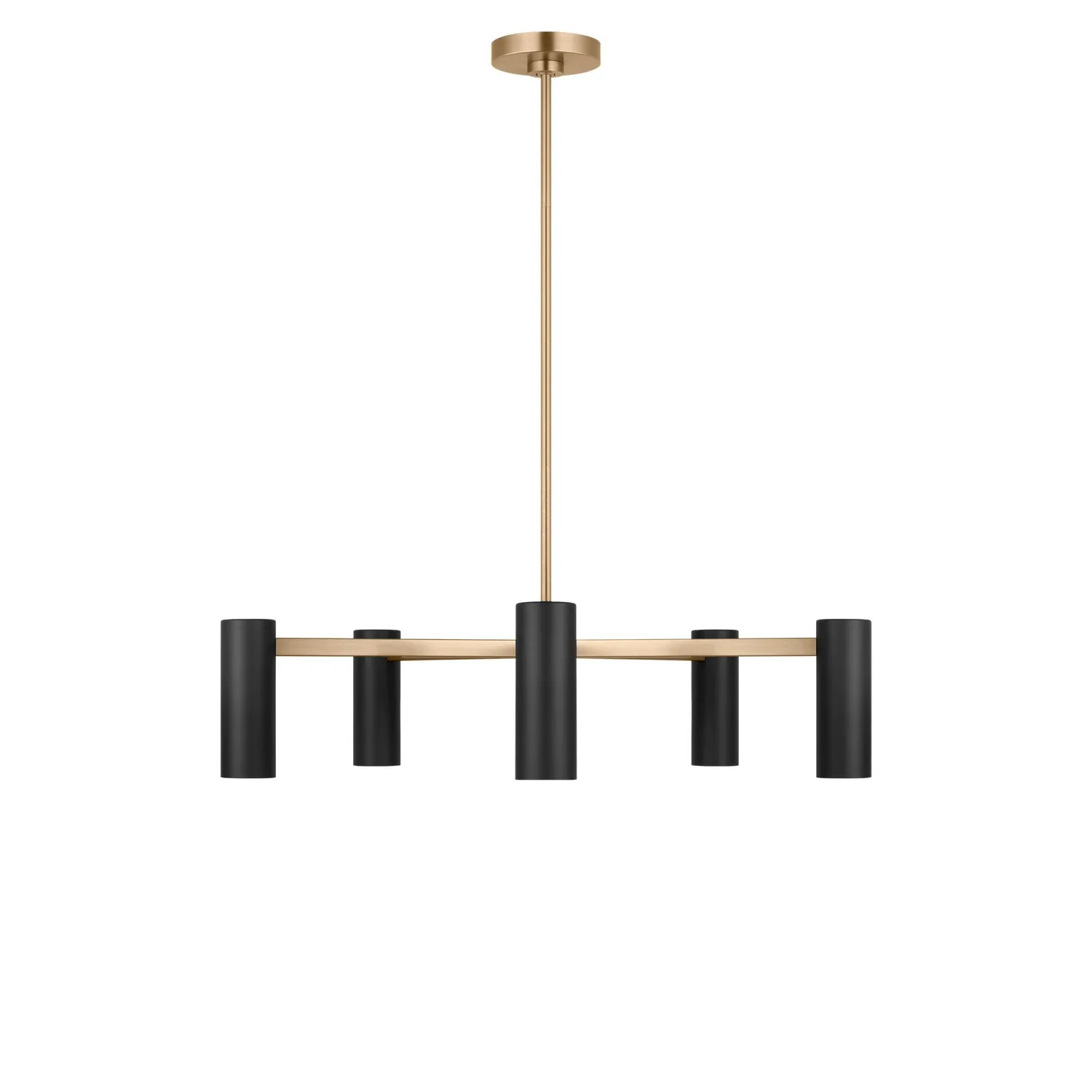 Zentro Five Light Chandelier in Satin Brass
