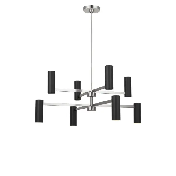 Collection: Zentro Rooms: Dining Room, Entry Room/Hallway, Kitchen Finish: Brushed Nickel Glass: Metal Shade Width: 36.00" Height: 15.63" Length: 36.00" Weight: 11.00 lb Rod: (3) 6", (1) 12" Canopy: D:5" H:0.88" Round Bulbs Included Number of Bulbs: 8 Bulb Type: B11 Bulb Base: E12 Color Temperature: 3000 K CRI: 90 Voltage: 120.00 V Material: Steel Country of Origin: Vietnam Safety Listing: ETL Safety Rating: DAMP