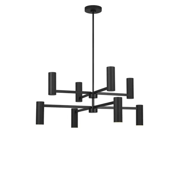 Collection: Zentro Rooms: Dining Room, Entry Room/Hallway, Kitchen Finish: Midnight Black Glass: Metal Shade Width: 36.00" Height: 15.63" Length: 36.00" Weight: 11.00 lb Rod: (3) 6", (1) 12" Canopy: D:5" H:0.88" Round Bulbs Included Number of Bulbs: 8 Bulb Type: B11 Bulb Base: E12 Color Temperature: 3000 K CRI: 90 Voltage: 120.00 V Material: Steel Country of Origin: Vietnam Safety Listing: ETL Safety Rating: DAMP