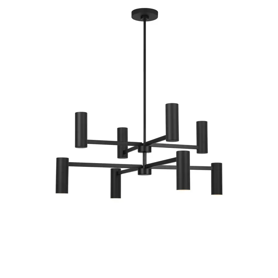 Zentro 8-Light Chandelier in Midnight Black