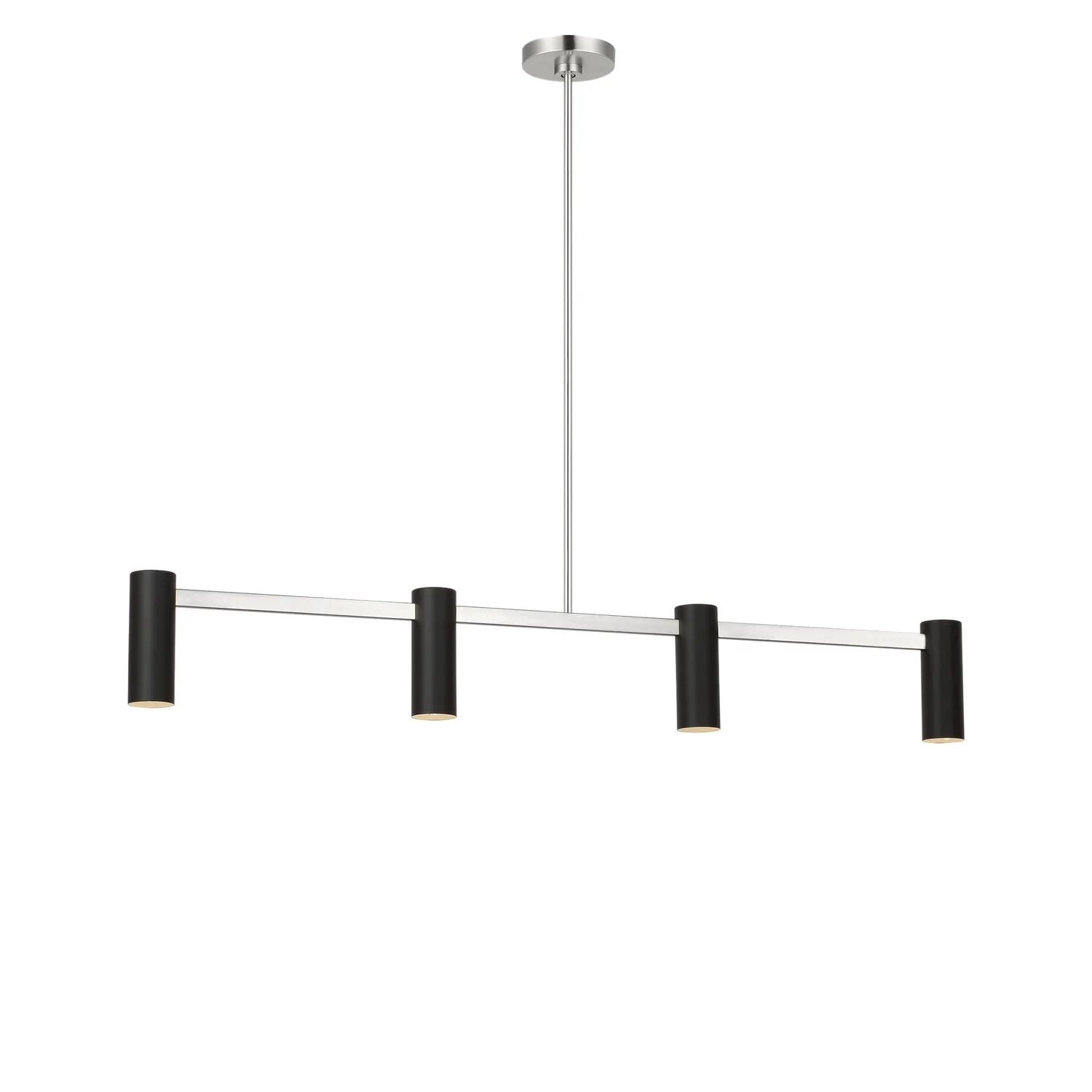 Zentro Four Light Linear Chandelier in Brushed Nickel