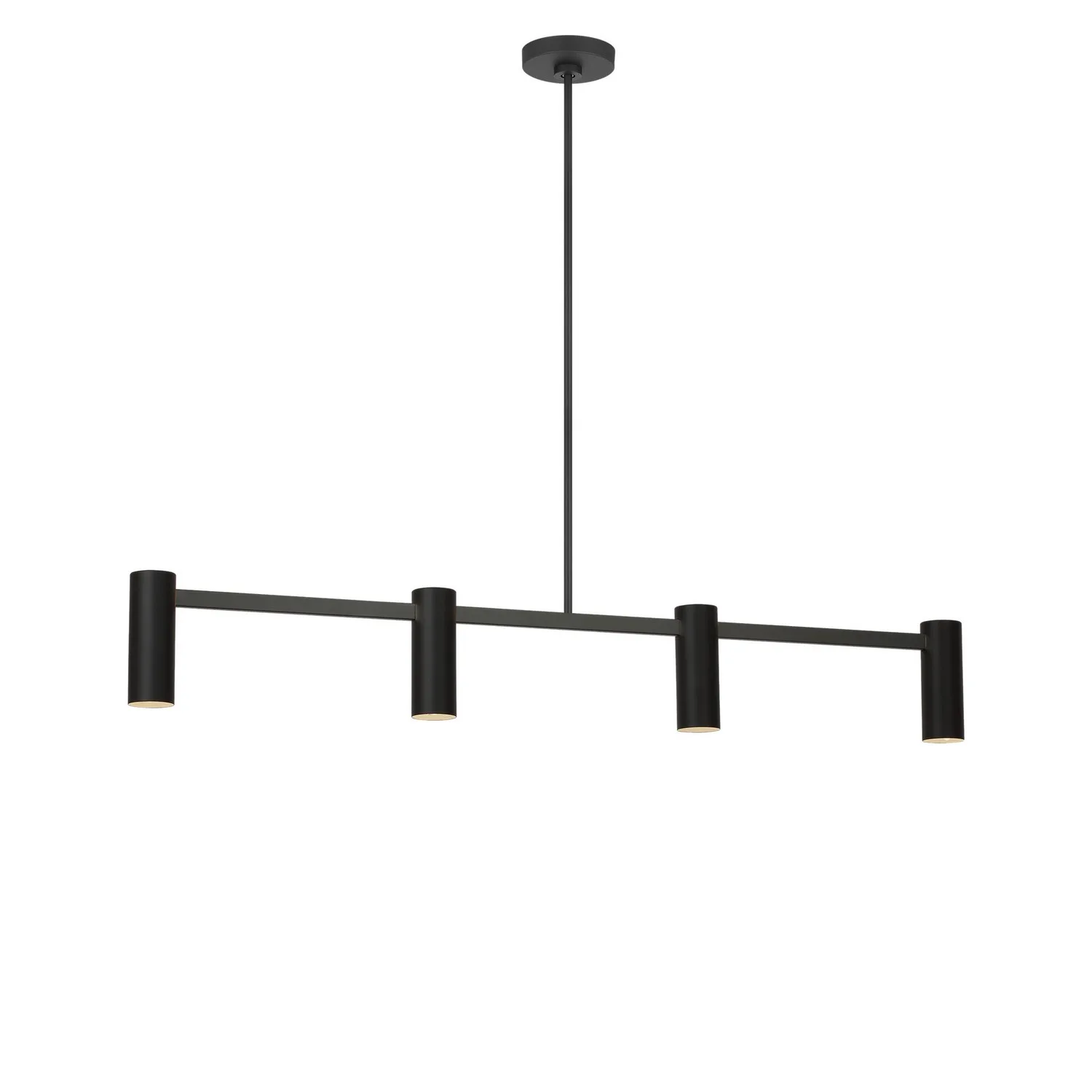 Zentro Four Light Linear Chandelier in Midnight Black