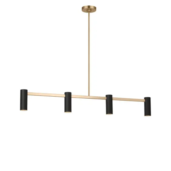 Four Light Linear Chandelier 40.00W/B11/E12