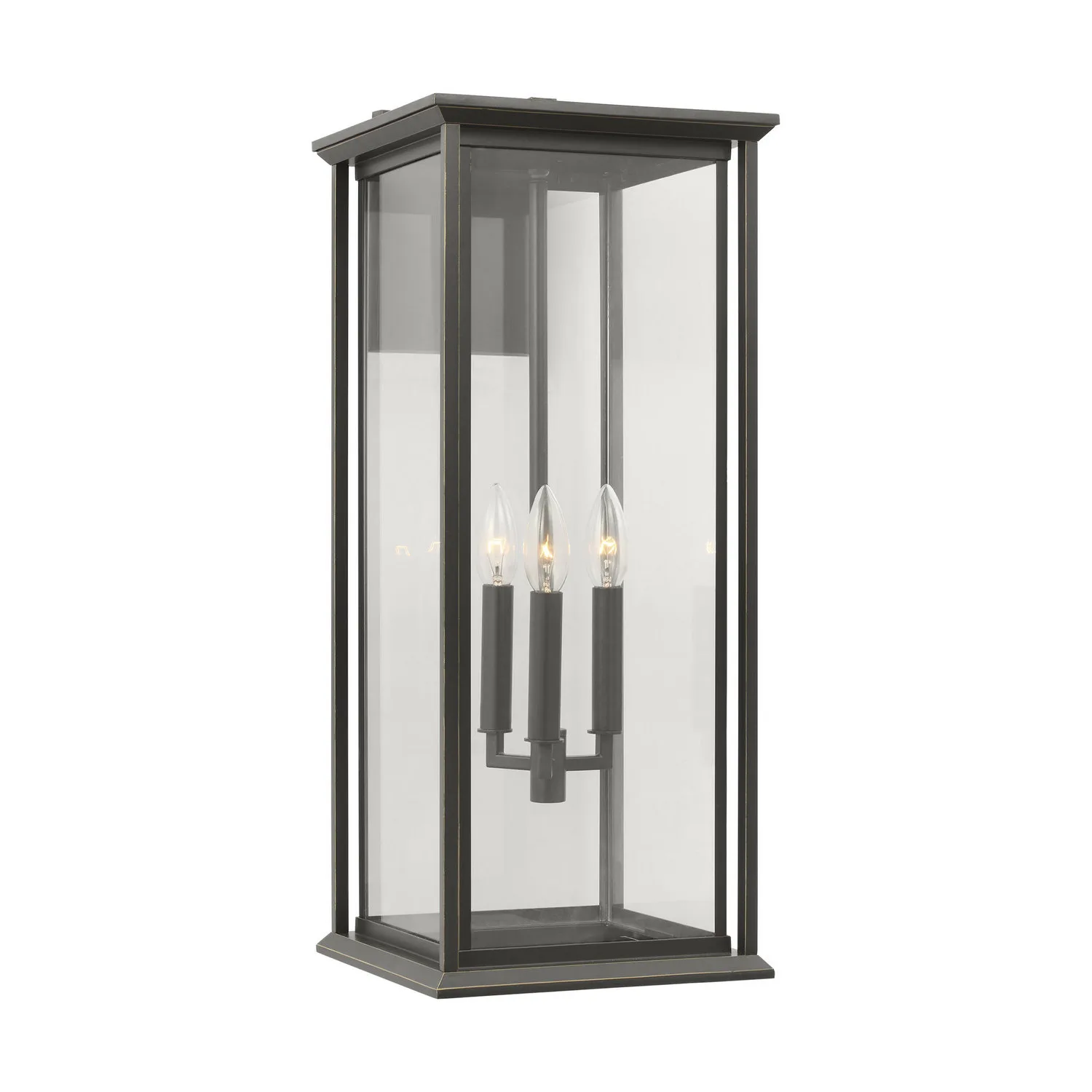 Audley 3-Light Outdoor Wall Lantern in Antique Bronze