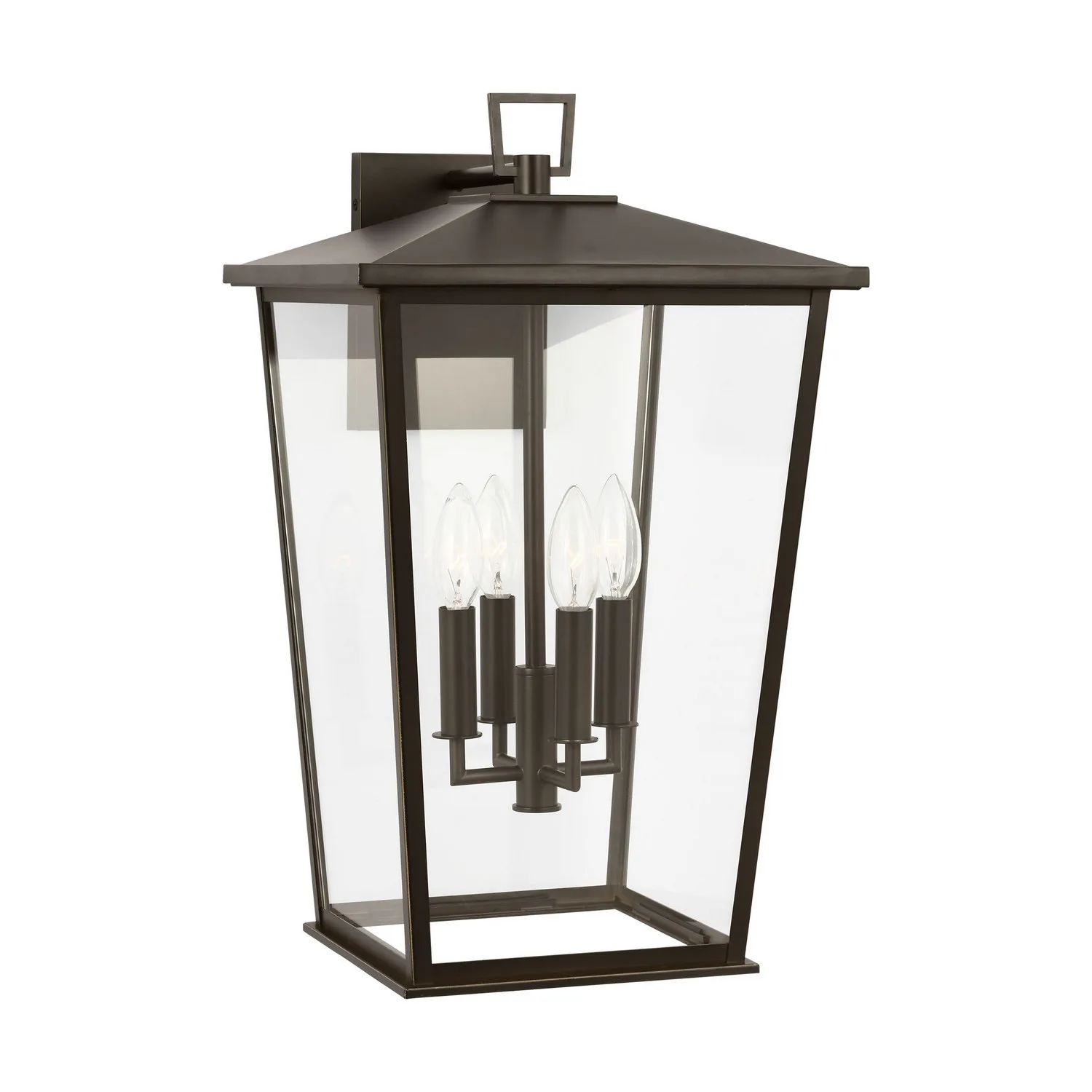 Linton 4-Light Outdoor Wall Lantern in Antique Bronze