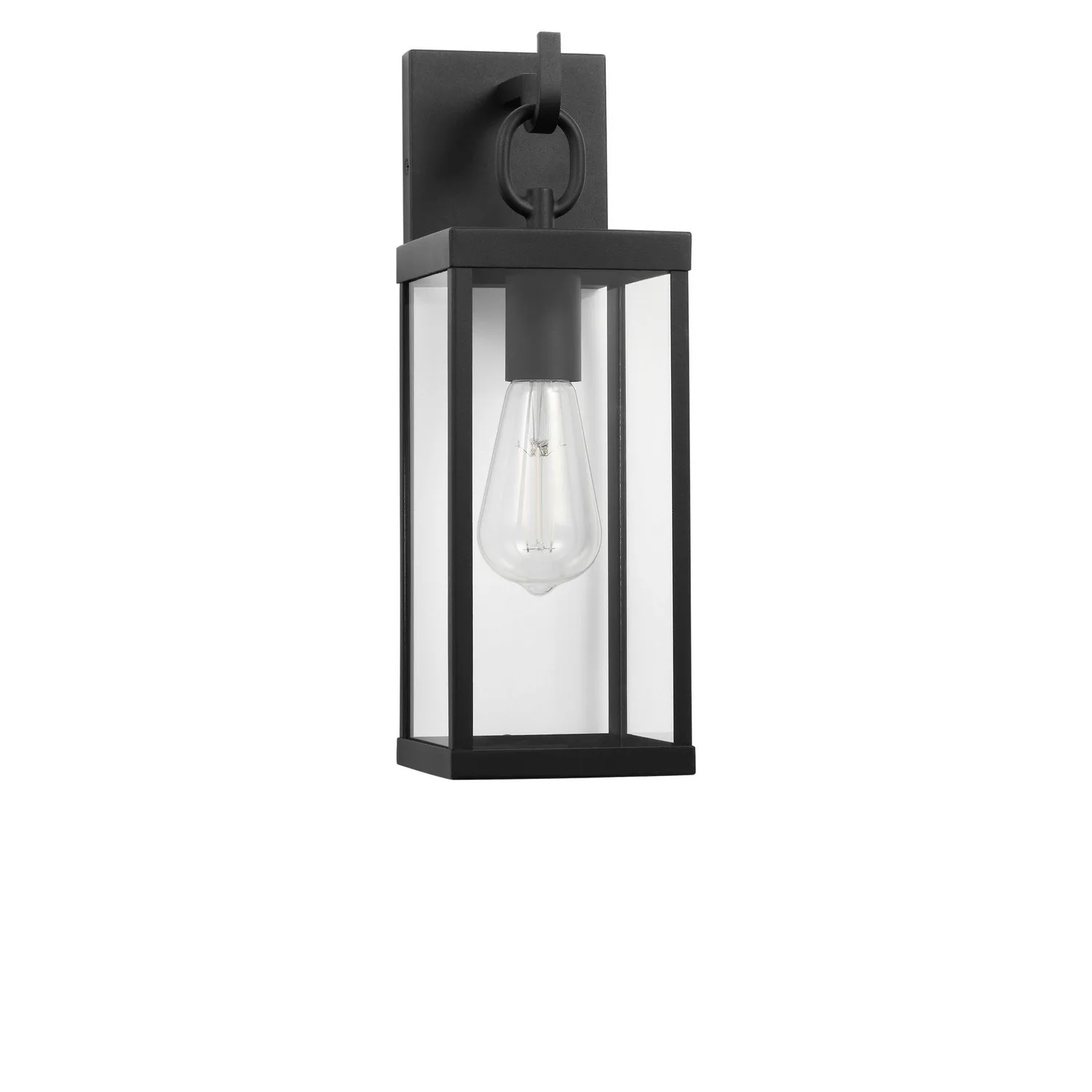 Rox One Light Outdoor Lantern in Textured Black
