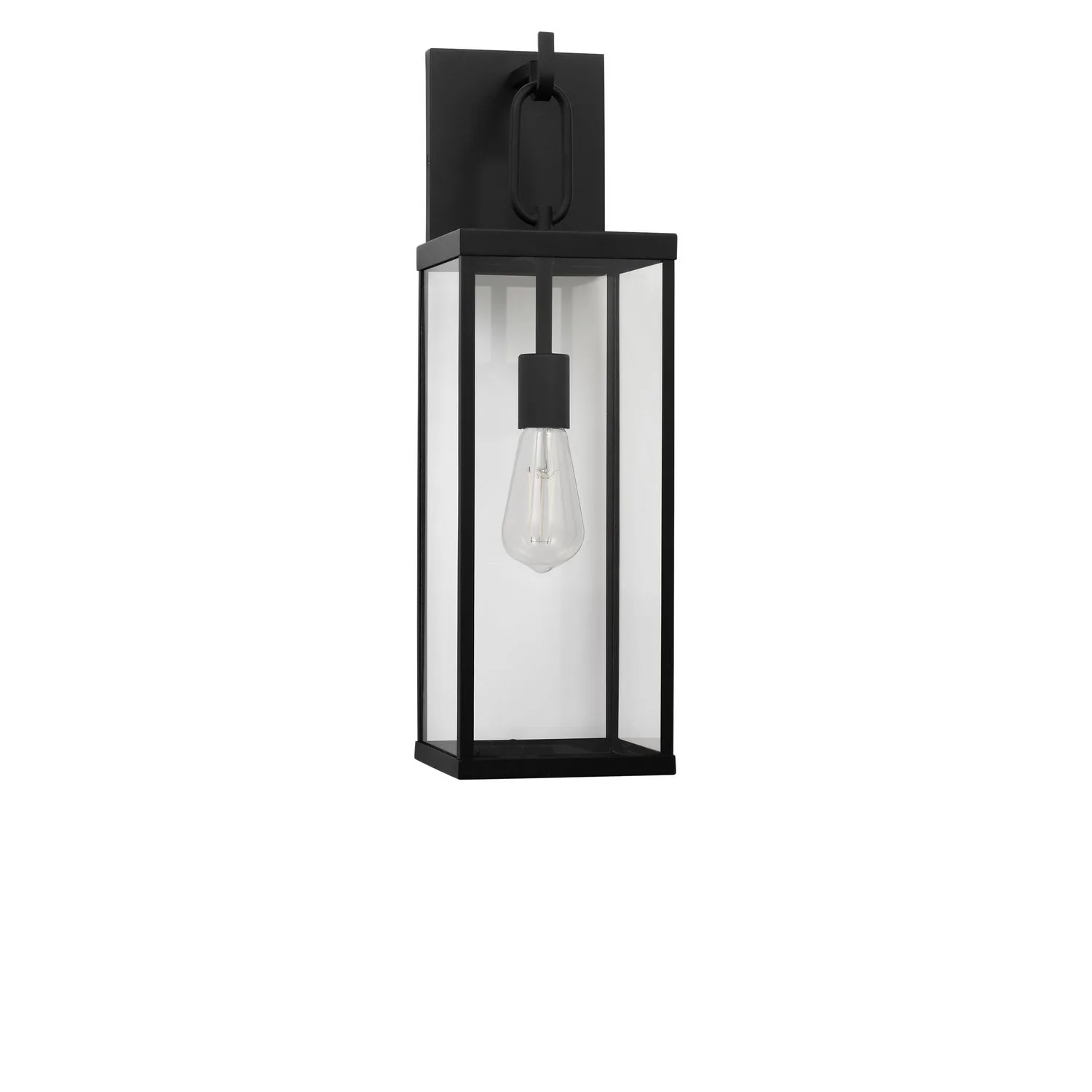 Rox One Light Outdoor Lantern in Textured Black