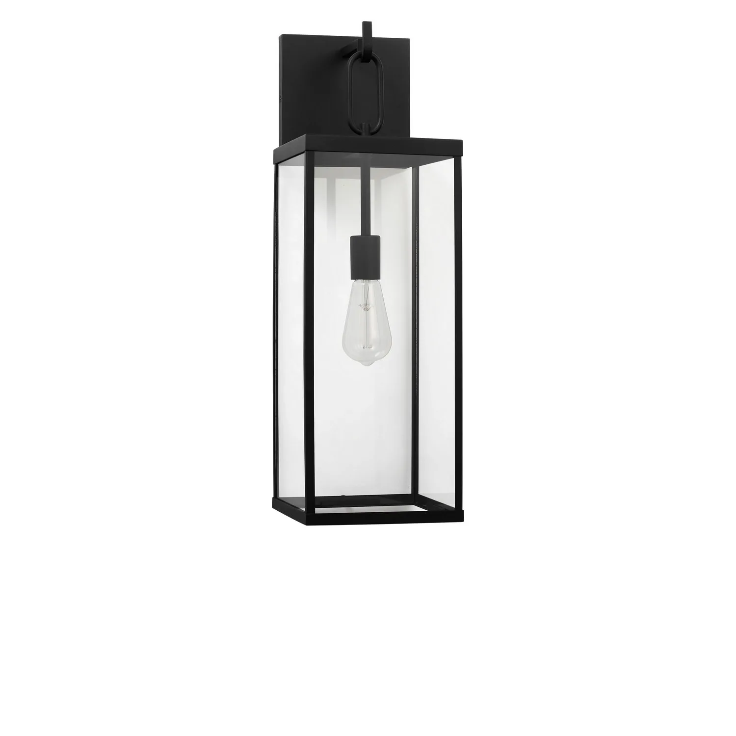 Rox One Light Outdoor Lantern in Textured Black